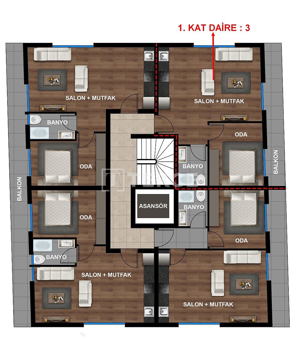 Apartment in Antalya, Türkei, 60 m² - Foto 10