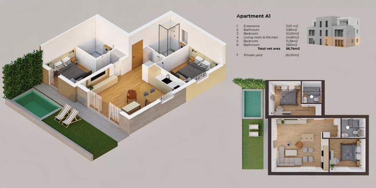 Flat in Stoliv, Montenegro, 56 m² - picture 4