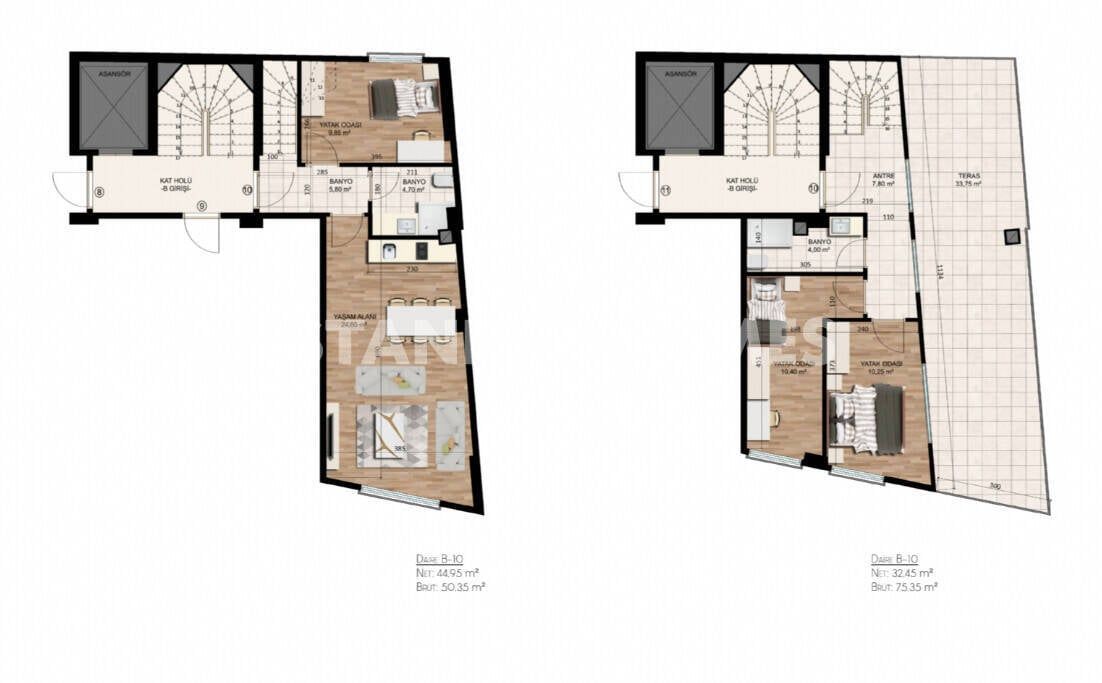 Penthouse in Istanbul, Türkei, 73 m² - Foto 3