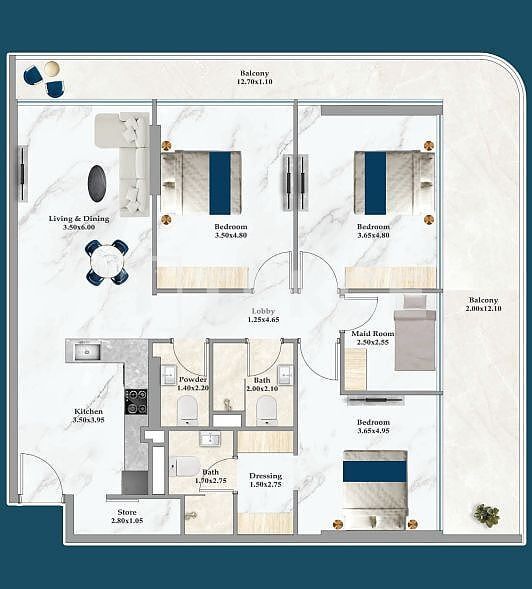 Appartamenti Jebel Ali Village, EAU, 48 m² - foto 16