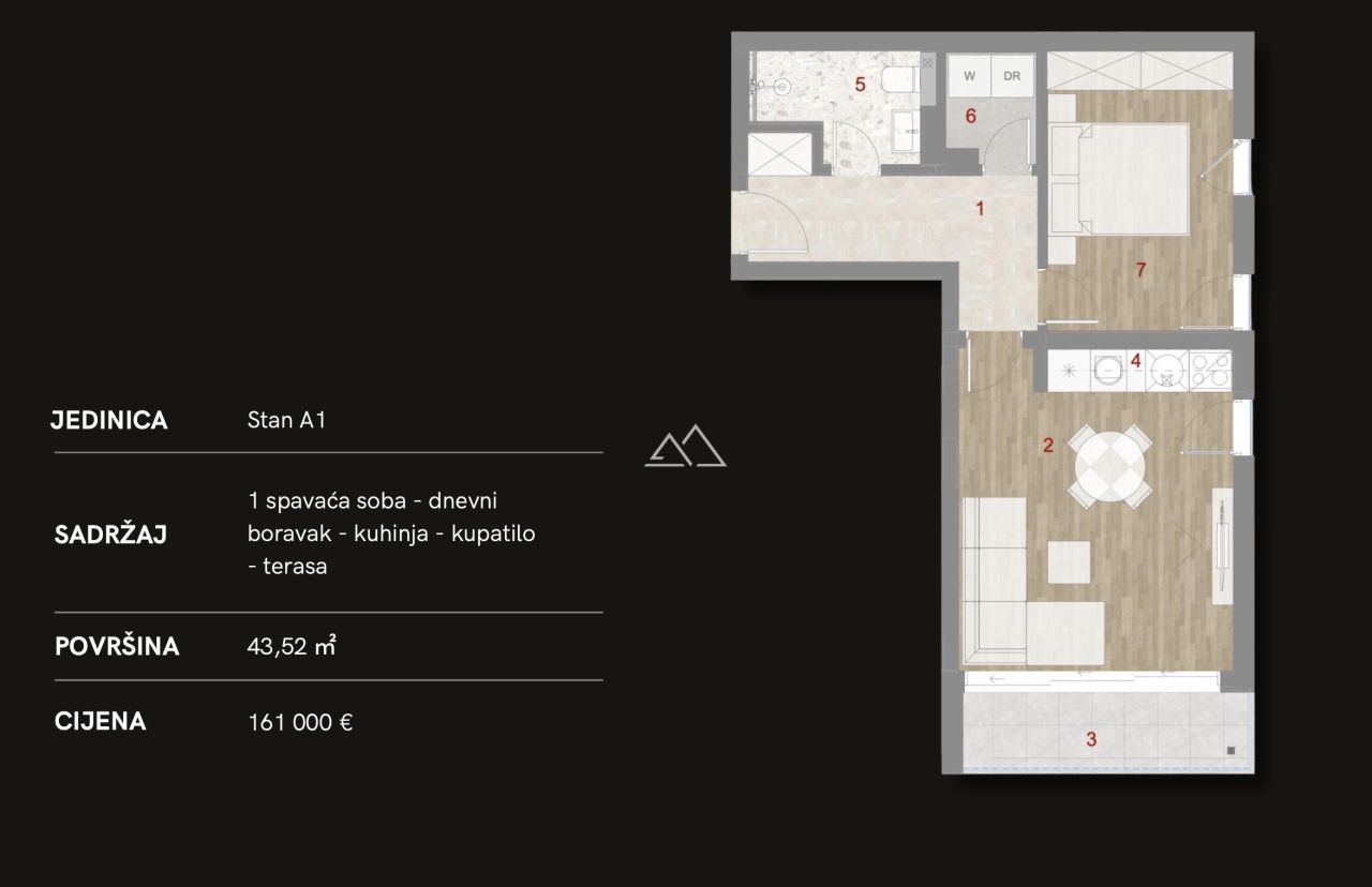 Apartment in Muo, Montenegro, 43 m² - Foto 6