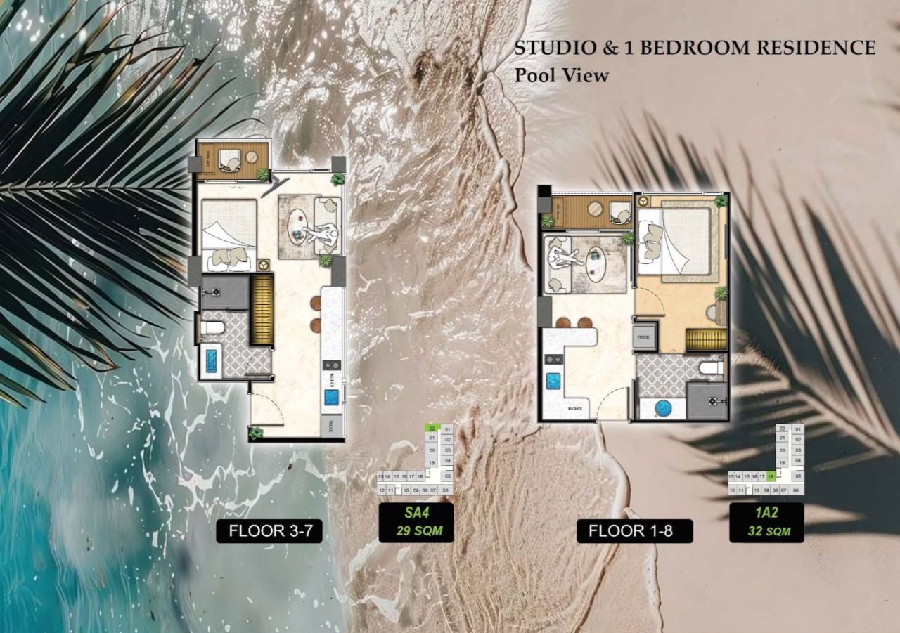 Piso en Jomtien, Tailandia, 32 m² - imagen 11