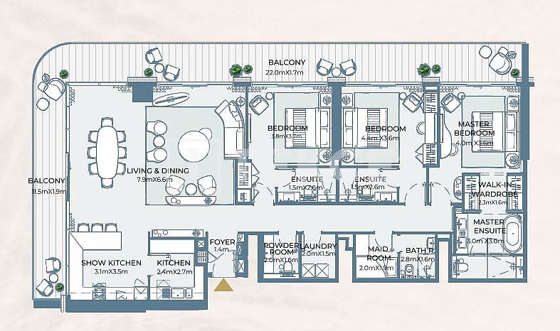 Apartment Al Marjan Island, VAE, 112 m² - Foto 19