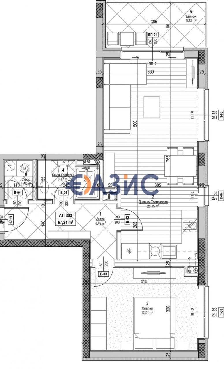 Apartment in Nessebar, Bulgarien, 79.2 m² - Foto 1