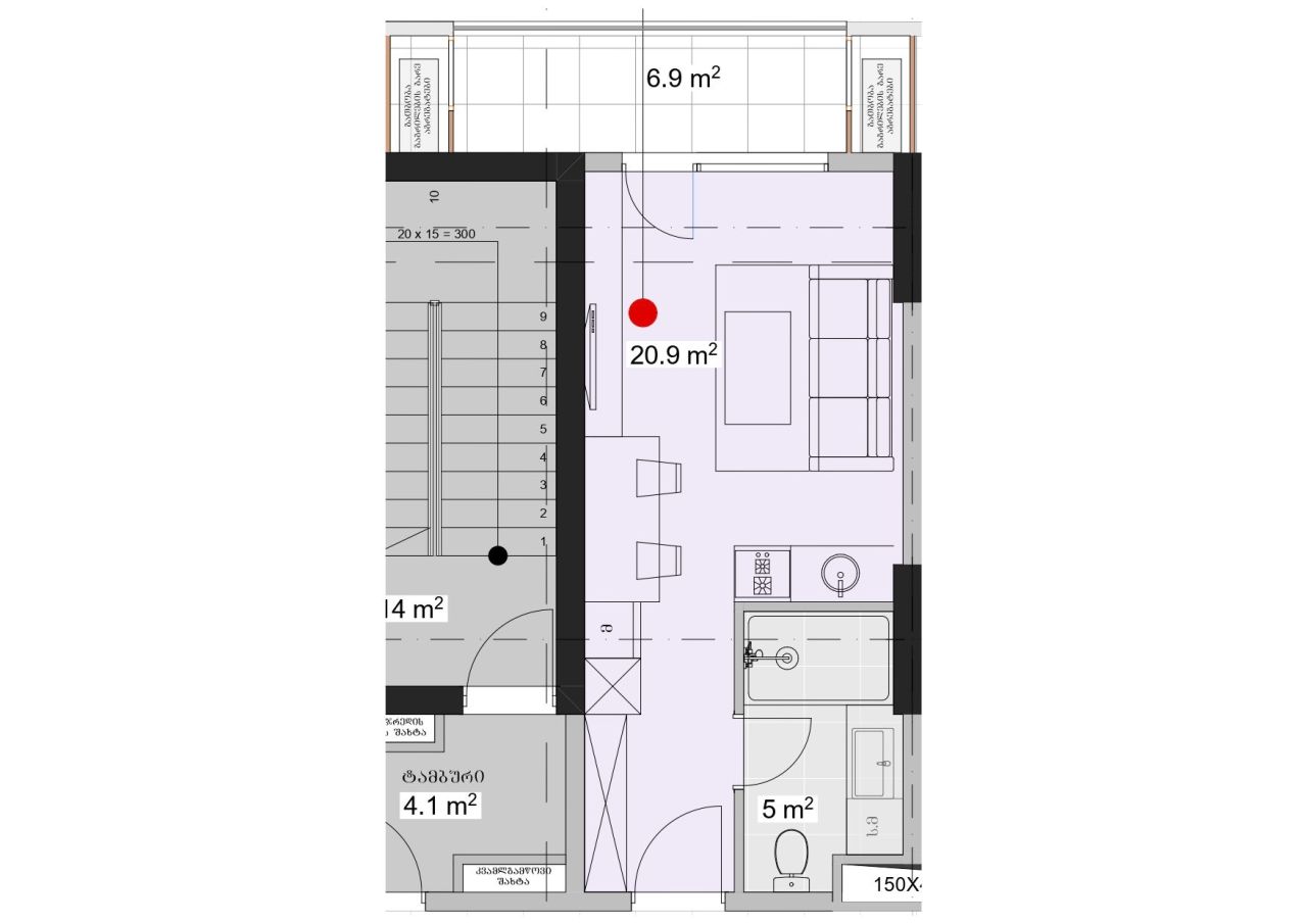 Wohnung in Batumi, Georgien, 32.8 m² - Foto 4