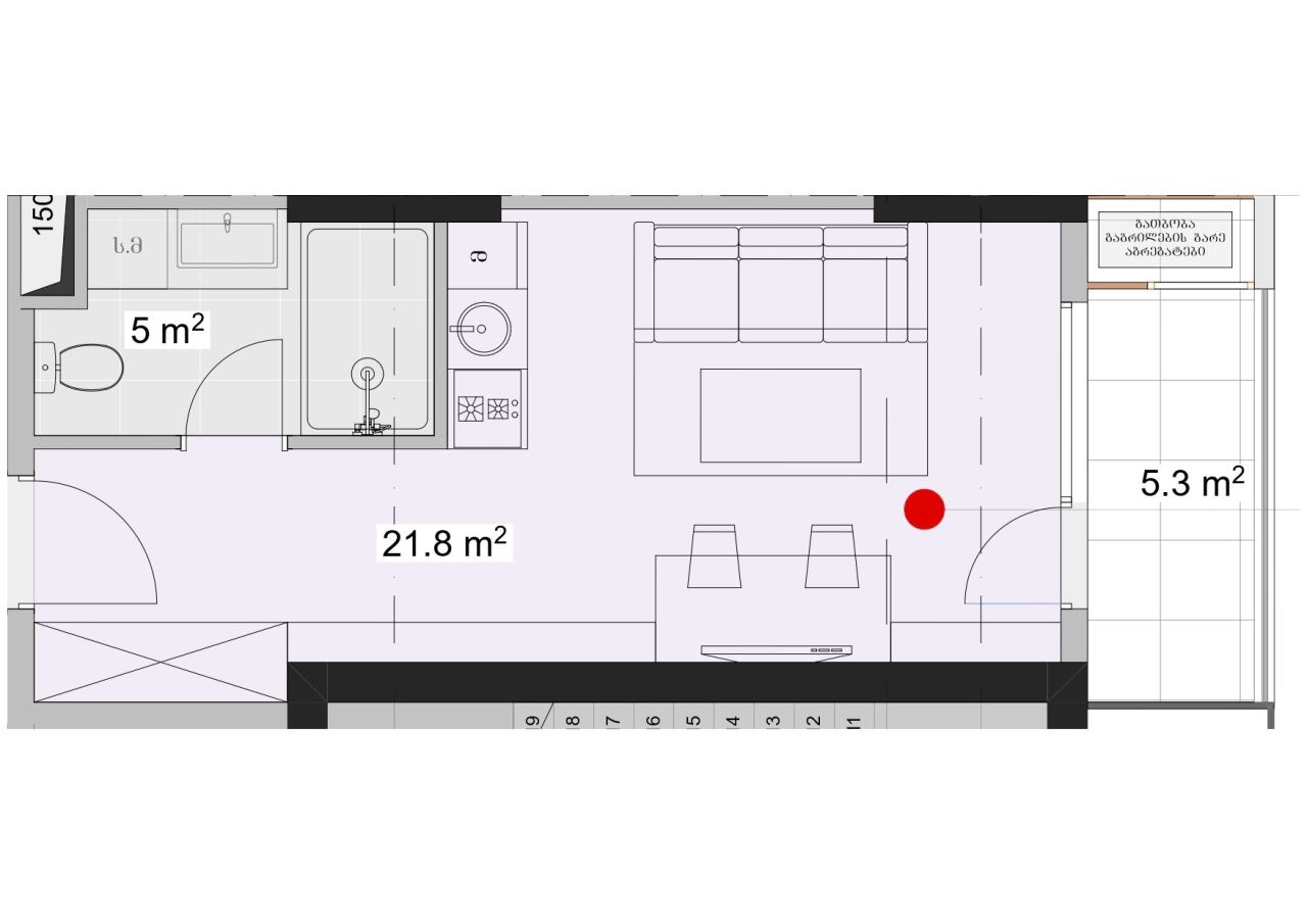 Flat in Batumi, Georgia, 32.1 m² - picture 5