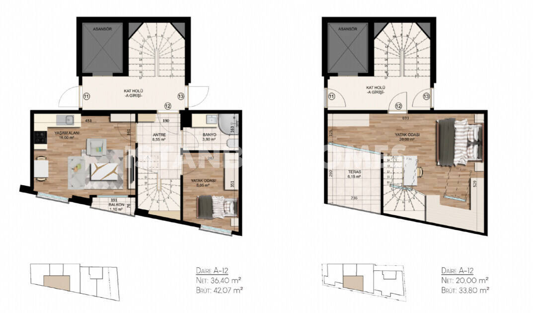 Penthouse à Istanbul, Turquie, 73 m² - image 1