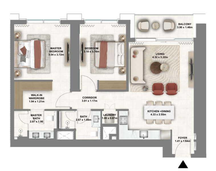 Piso en Dubái, EAU, 106 m² - imagen 13