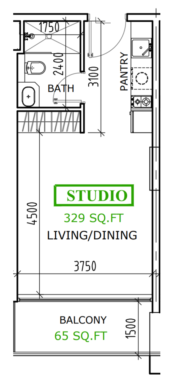 Estudio en Dubái, EAU, 37 m² - imagen 9
