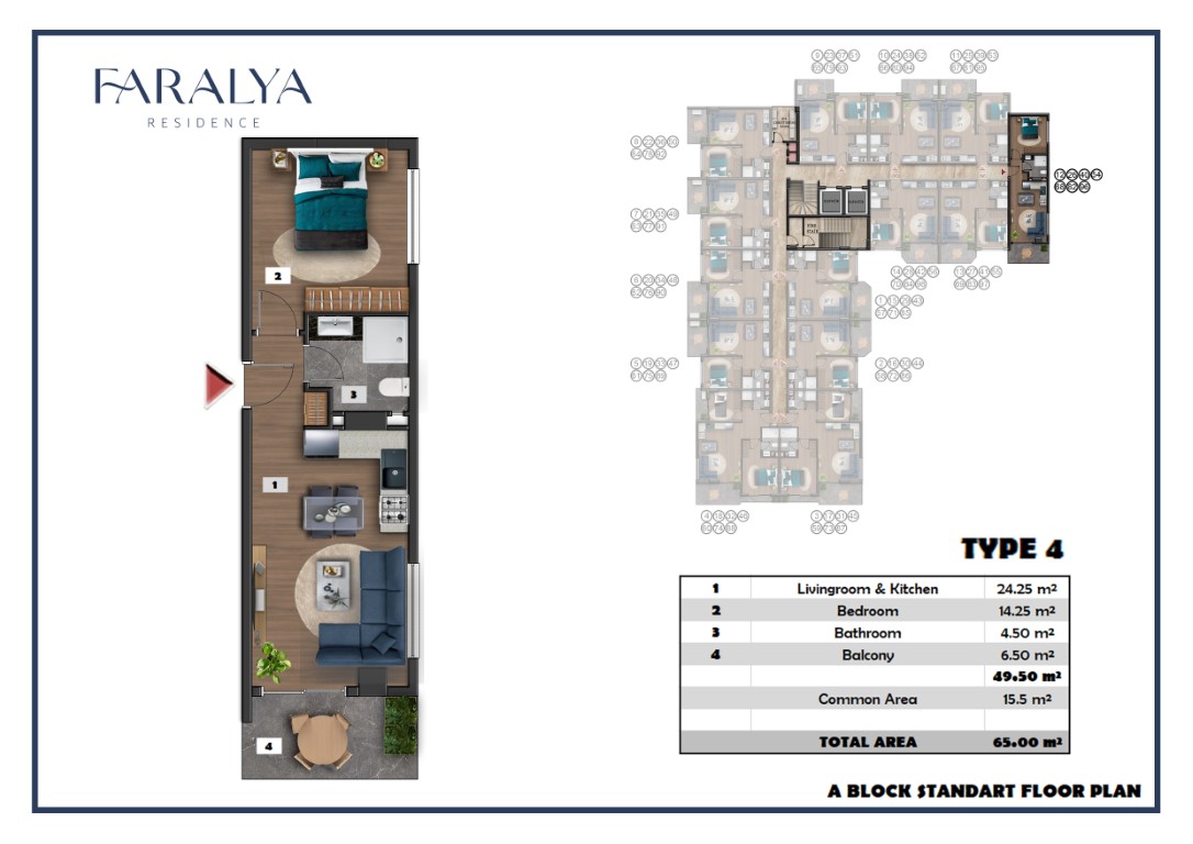 Appartamenti a Alanya, Turchia, 65 m² - foto 4