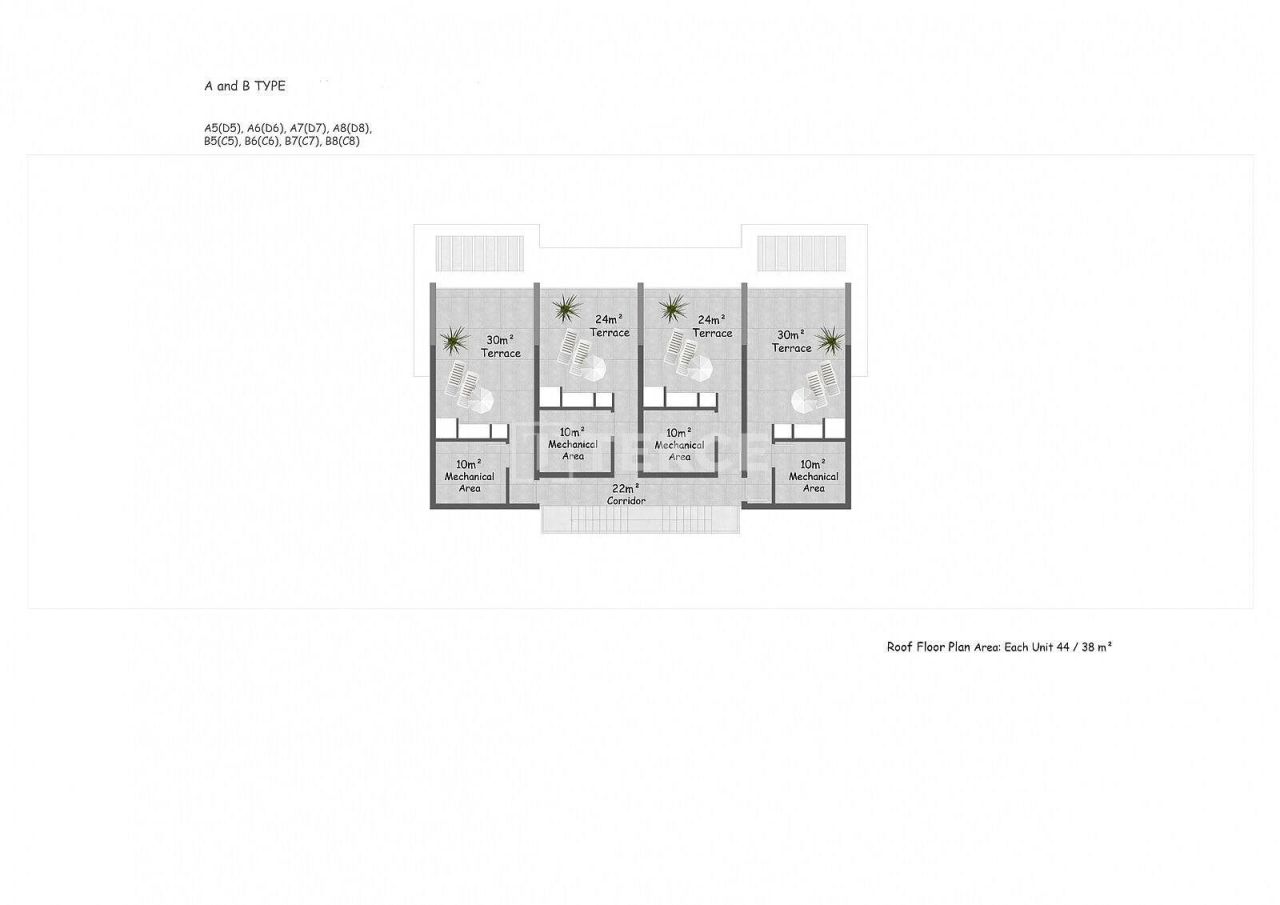 Attico a Kyrenia, Cipro, 45 m² - foto 13