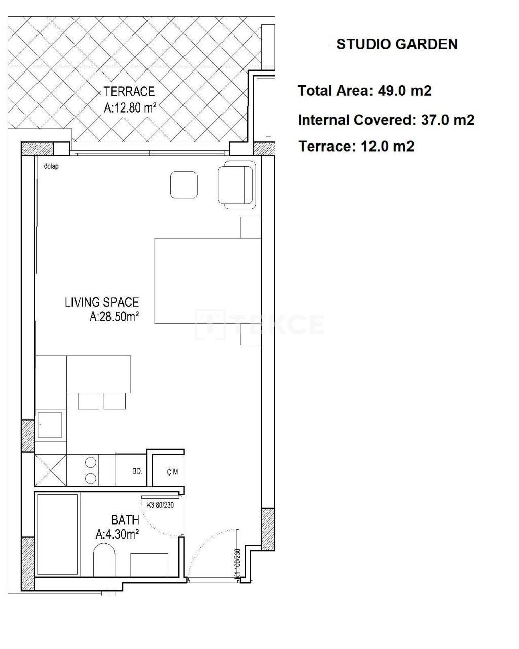 Apartamento en Gazimağusa, Chipre, 49 m² - imagen 15