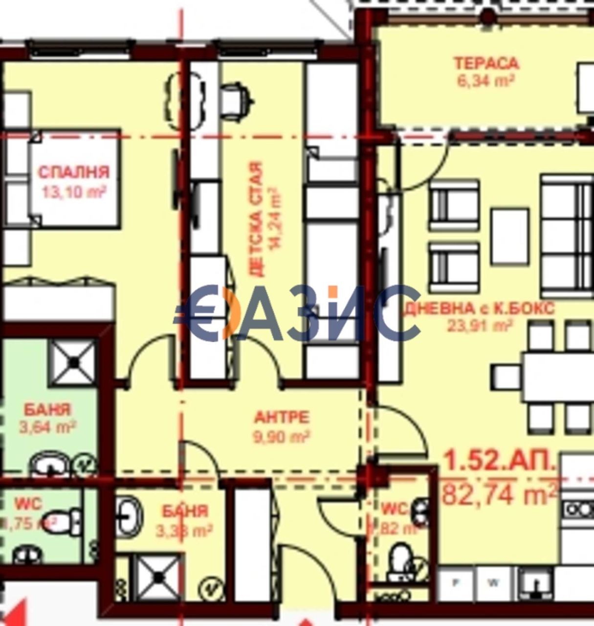 Apartamento en Sveti Vlas, Bulgaria, 104.8 m² - imagen 1