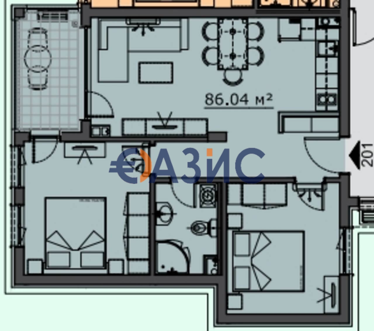 Appartement à Slantchev Briag, Bulgarie, 85.7 m² - image 1