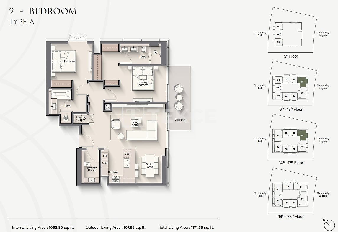 Appartement Meydan, EAU, 160 m² - image 17