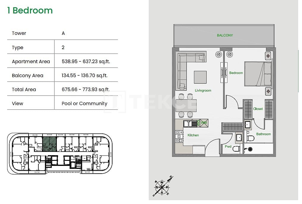 Appartement Arjan, EAU, 47 m² - image 17