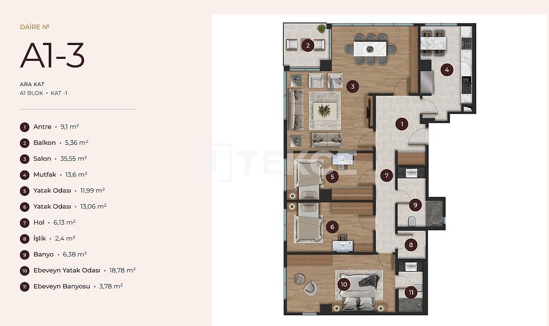Apartamento en Estambul, Turquia, 141 m² - imagen 18