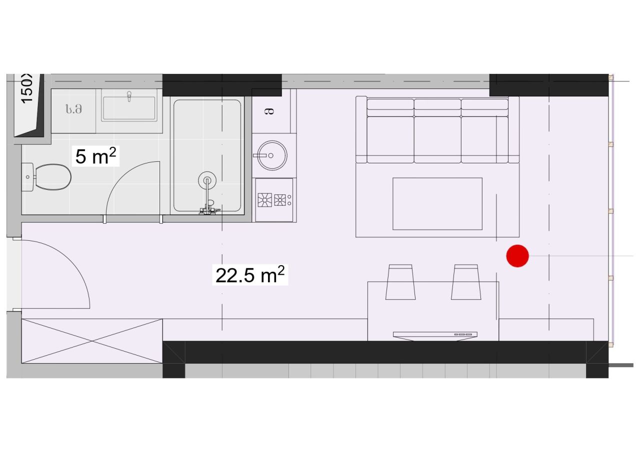 Appartement à Batoumi, Géorgie, 27.5 m² - image 1