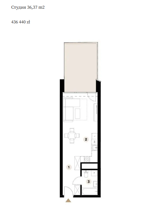 Wohnung in Katowice, Polen, 36.37 m² - Foto 4