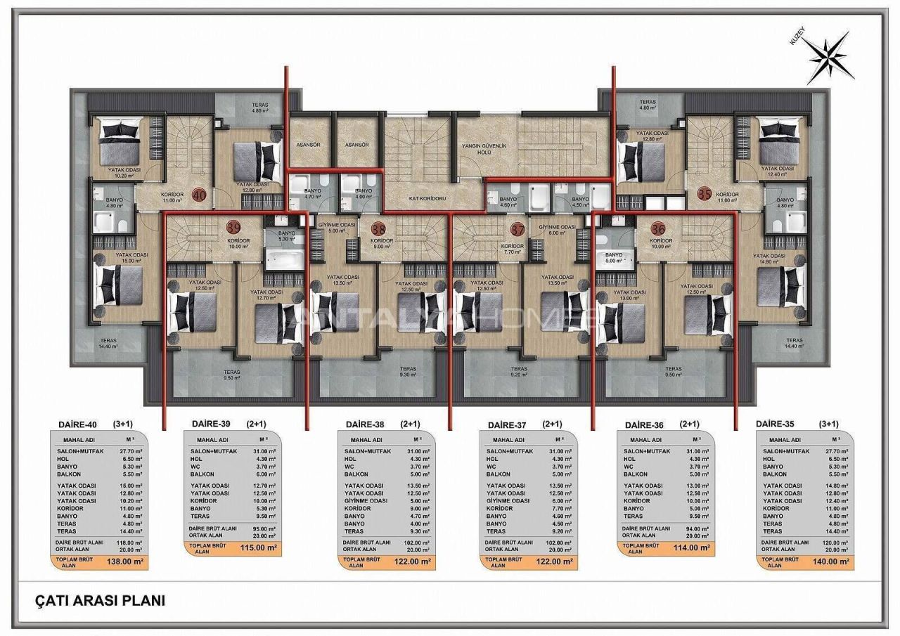 Appartamenti a Alanya, Turchia, 80 m² - foto 14