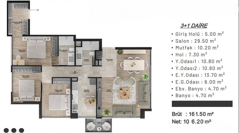Piso en Estambul, Turquia, 161 m² - imagen 3