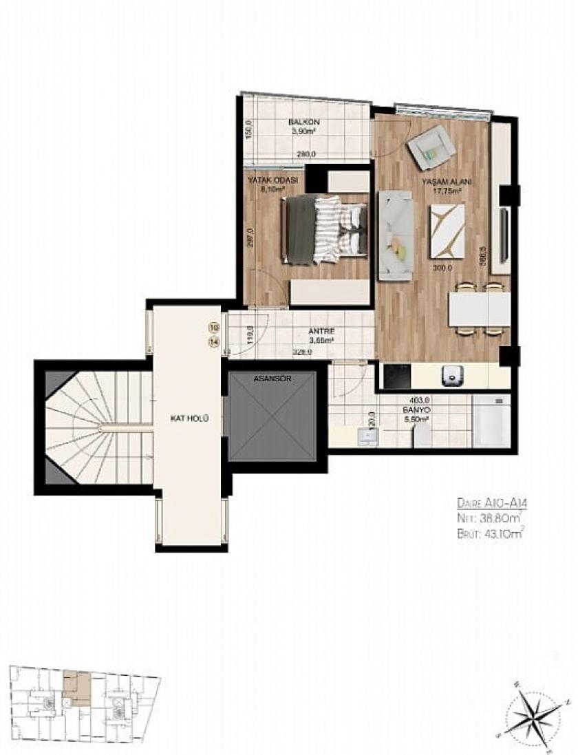 Ático en Estambul, Turquia, 75 m² - imagen 4