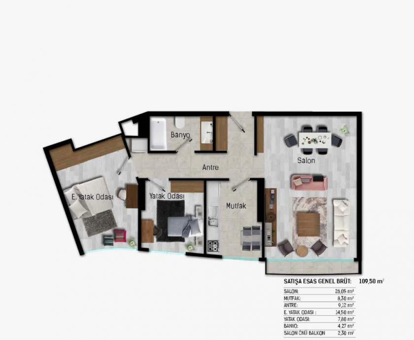 Wohnung in Istanbul, Türkei, 92 m² - Foto 12