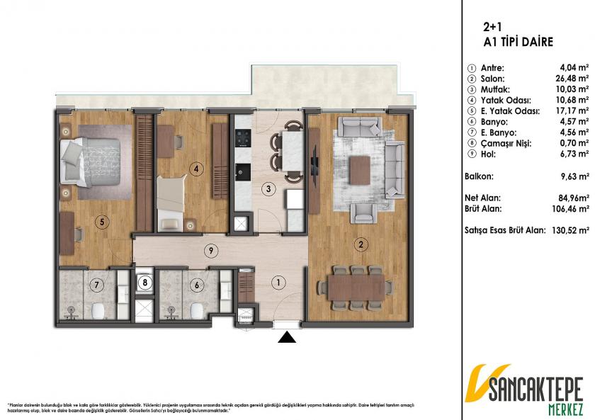 Wohnung in Istanbul, Türkei, 233 m² - Foto 13
