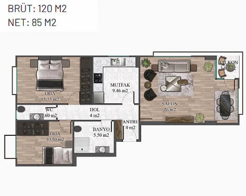 Piso en Estambul, Turquia, 120 m² - imagen 13