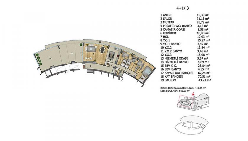 Appartamento a Başakşehir, Turchia, 262 m² - foto 15