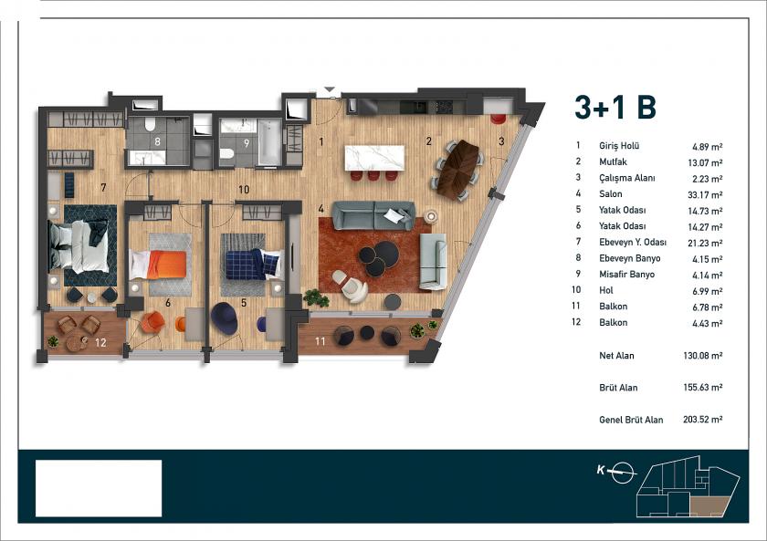 Appartamento a Istanbul, Turchia, 74 m² - foto 17