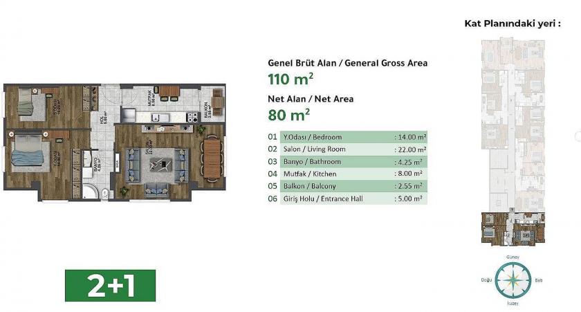 Appartement à Istanbul, Turquie, 101 m² - image 14