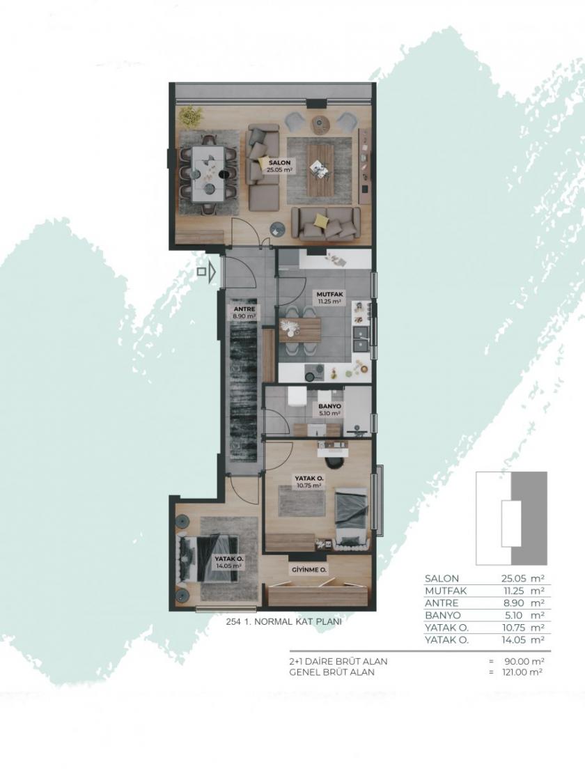 Appartement à Istanbul, Turquie, 90 m² - image 18