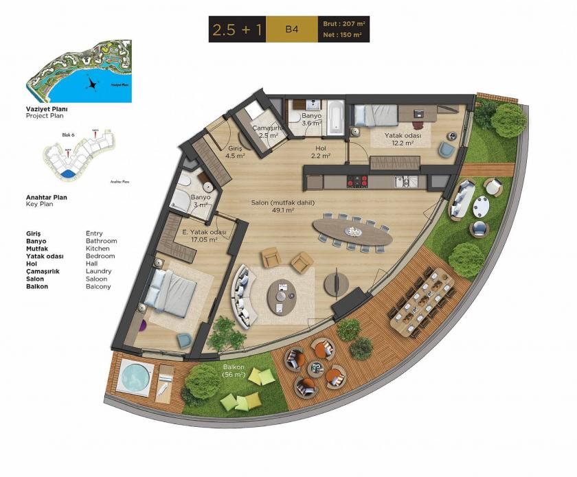 Appartement à Istanbul, Turquie, 193 m² - image 17