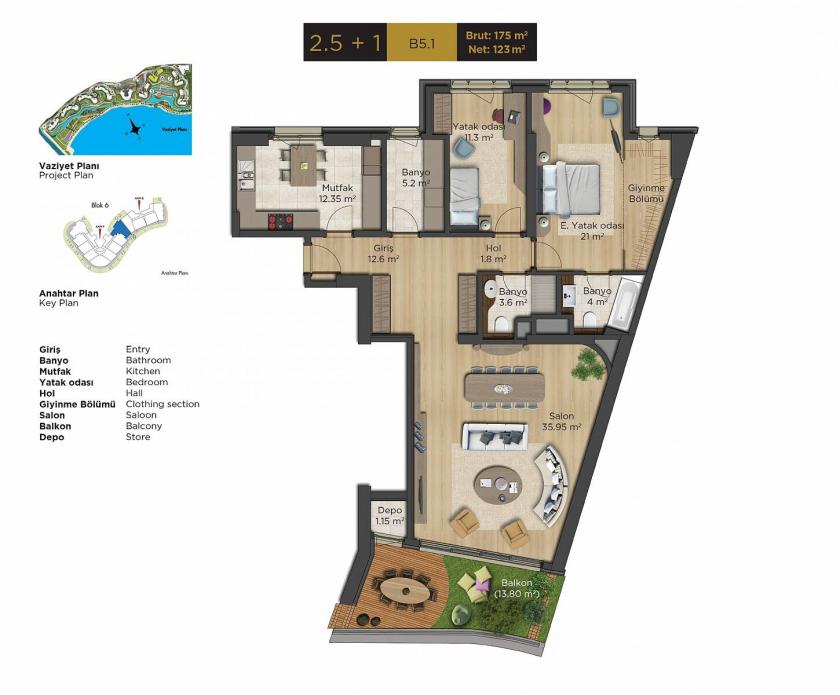 Piso en Estambul, Turquia, 237 m² - imagen 18