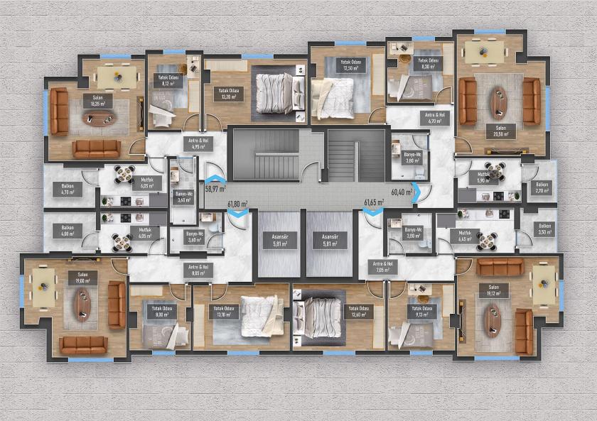 Piso en Eyup, Turquia, 67 m² - imagen 19