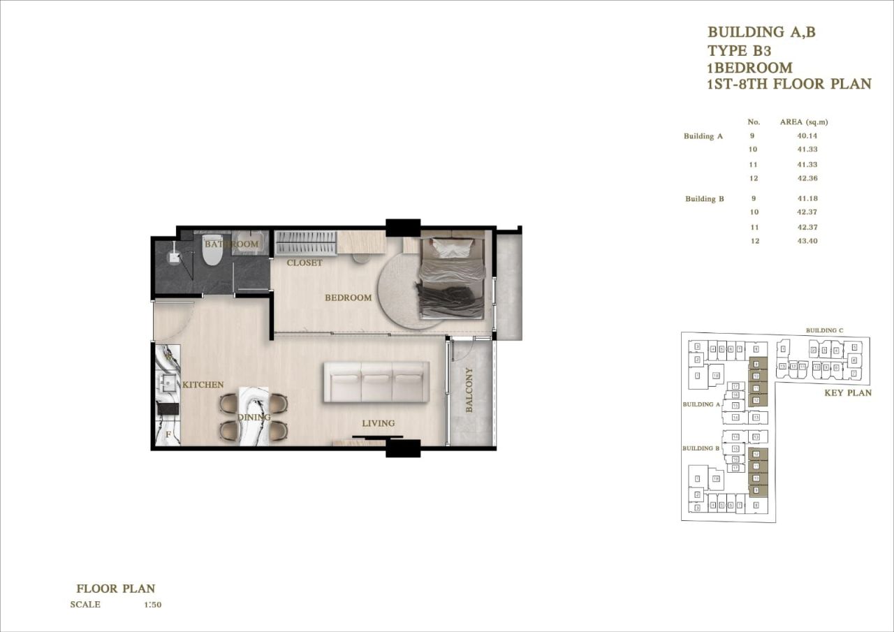 Flat in Pattaya, Thailand, 44 m² - picture 17