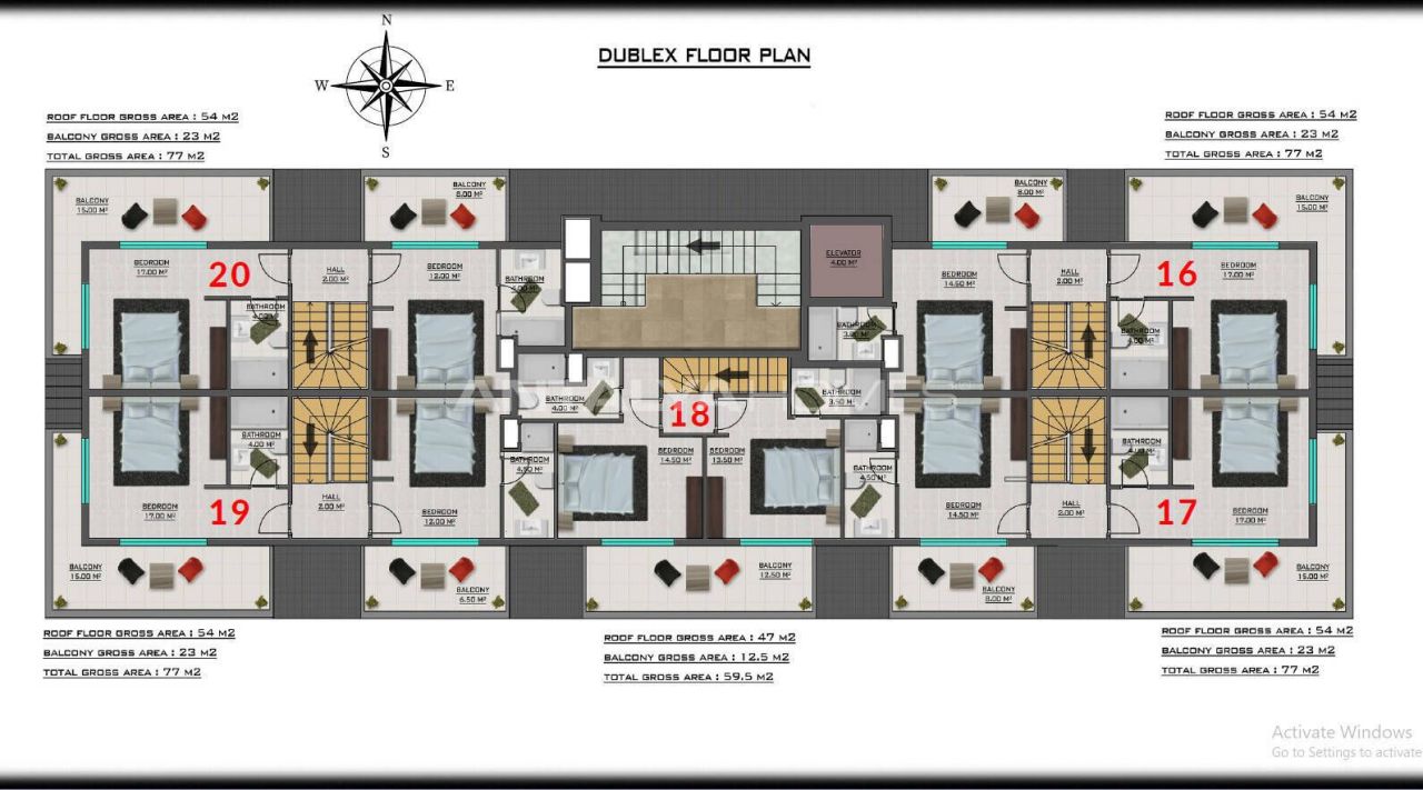 Appartamenti a Alanya, Turchia, 61 m² - foto 13