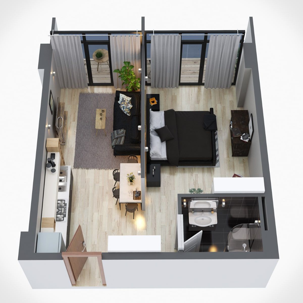 Wohnung in Batumi, Georgien, 52.8 m² - Foto 2