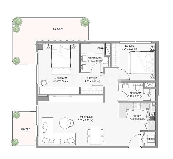 Apartment in Dubai, UAE, 72 m² - picture 15