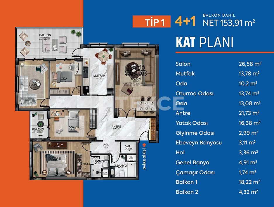 Apartamento en Sincan, Turquia, 194 m² - imagen 13