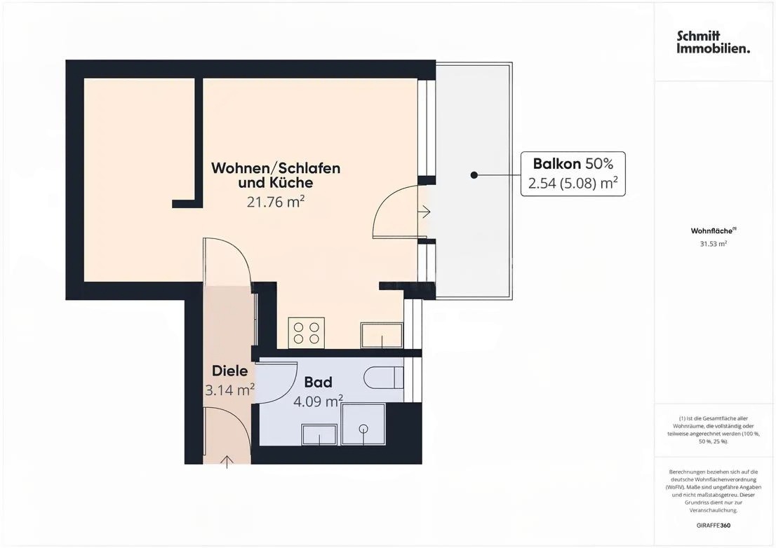 Appartamenti a Francoforte sul Meno, Germania, 31 m² - foto 8