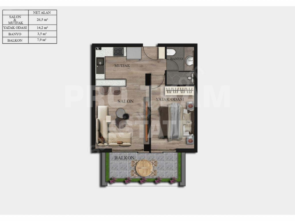 Flat in Antalya, Turkey, 52 m² - picture 16