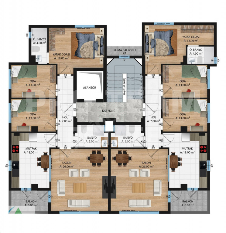 Wohnung in Antalya, Türkei, 50 m² - Foto 17