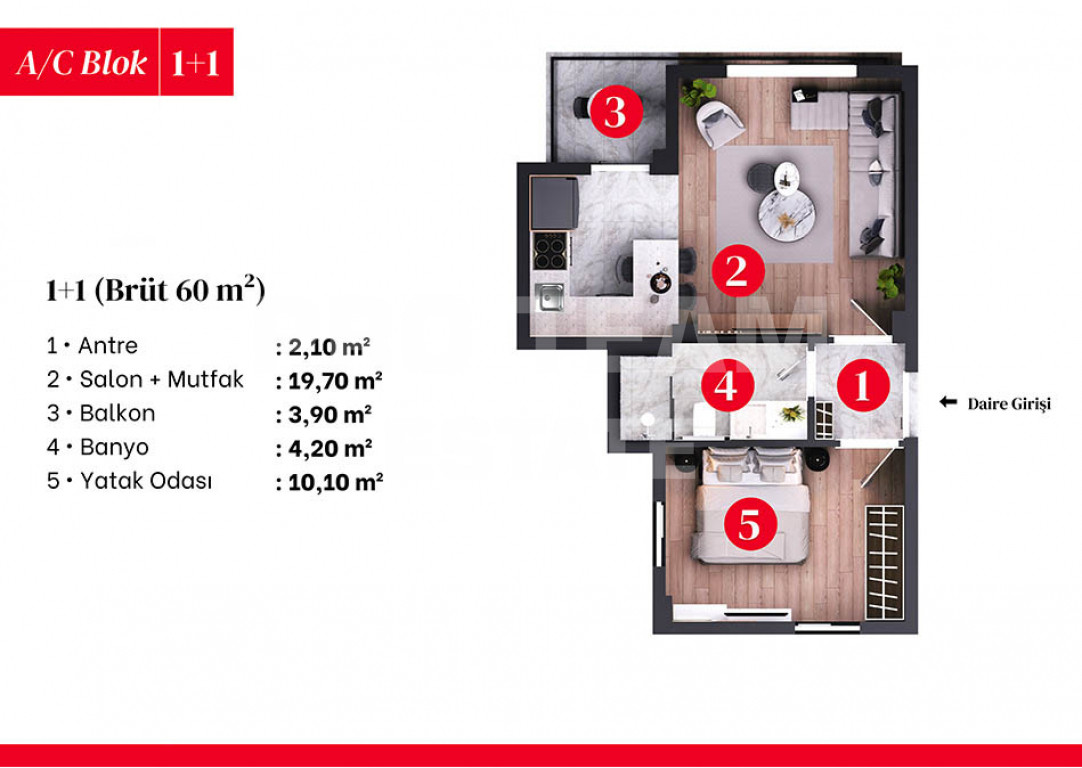 Flat in Antalya, Turkey, 60 m² - picture 18