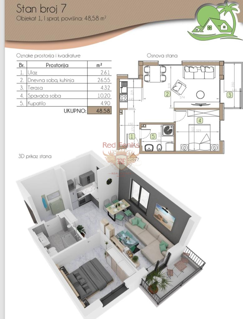 Appartamento a Kotor, Montenegro, 44 m² - foto 12