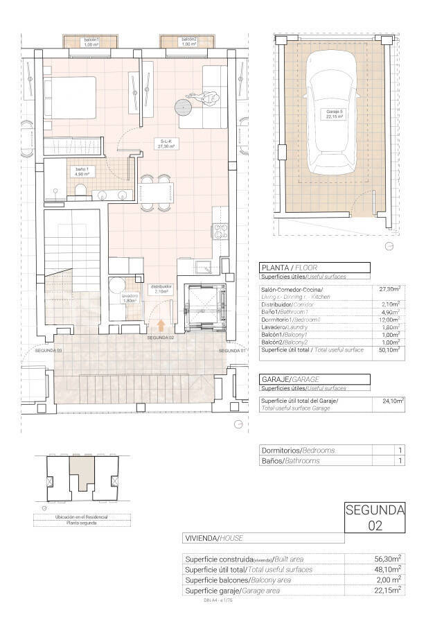 Appartamenti a Hondon de las Nieves, Spagna, 66 m² - foto 1