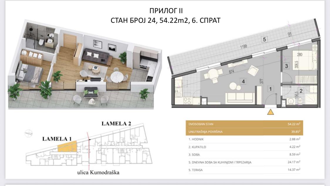 Appartement à Belgrade, Serbie, 54.22 m² - image 1