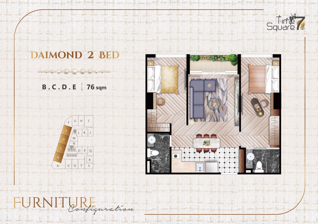 Wohnung in Phnom Penh, Kambodscha, 60 m² - Foto 4