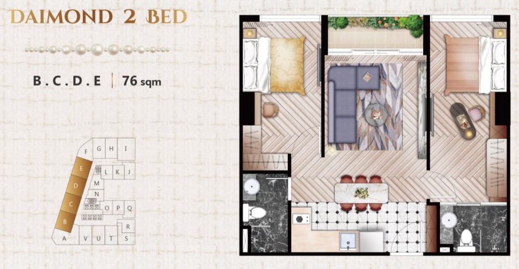 Wohnung in Phnom Penh, Kambodscha, 60 m² - Foto 6